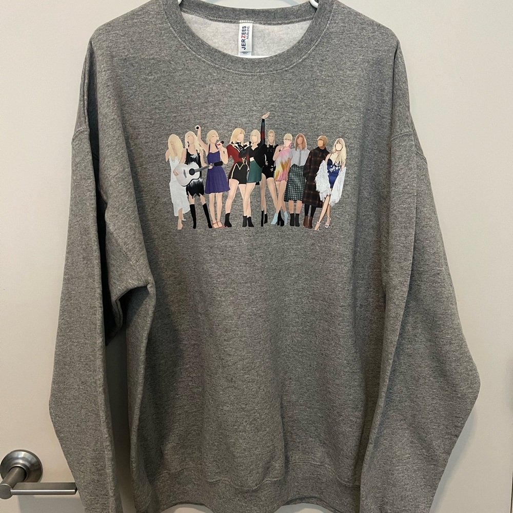 Taylor Swift Eras Gray Graphic Crewneck Sweatshirt
